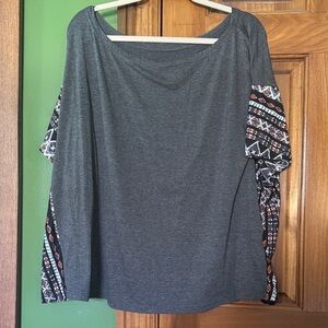 Gray Patterned Women's Top